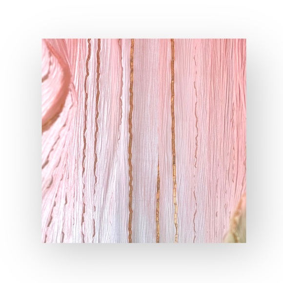 new Zury 𖡗 Metallic Thread Off Shoulder Peasant Dress 𖡗 Pink Tie Dye Ombré 𖡗 - Picture 11 of 16